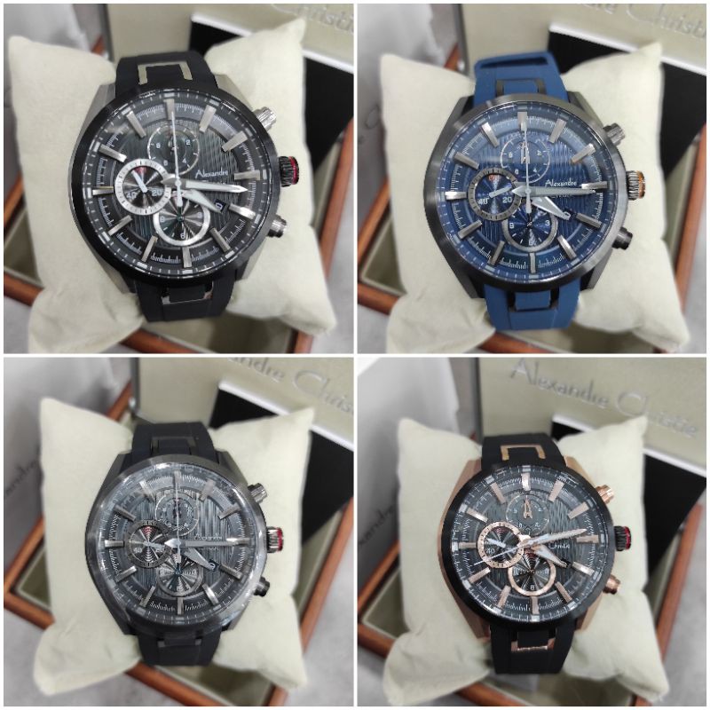 JAM TANGAN PRIA ALEXANDER CHRISTIE ORIGINAL AC 6582 / AC6582 RUBBER GARANSI RESMI 1 TAHUN