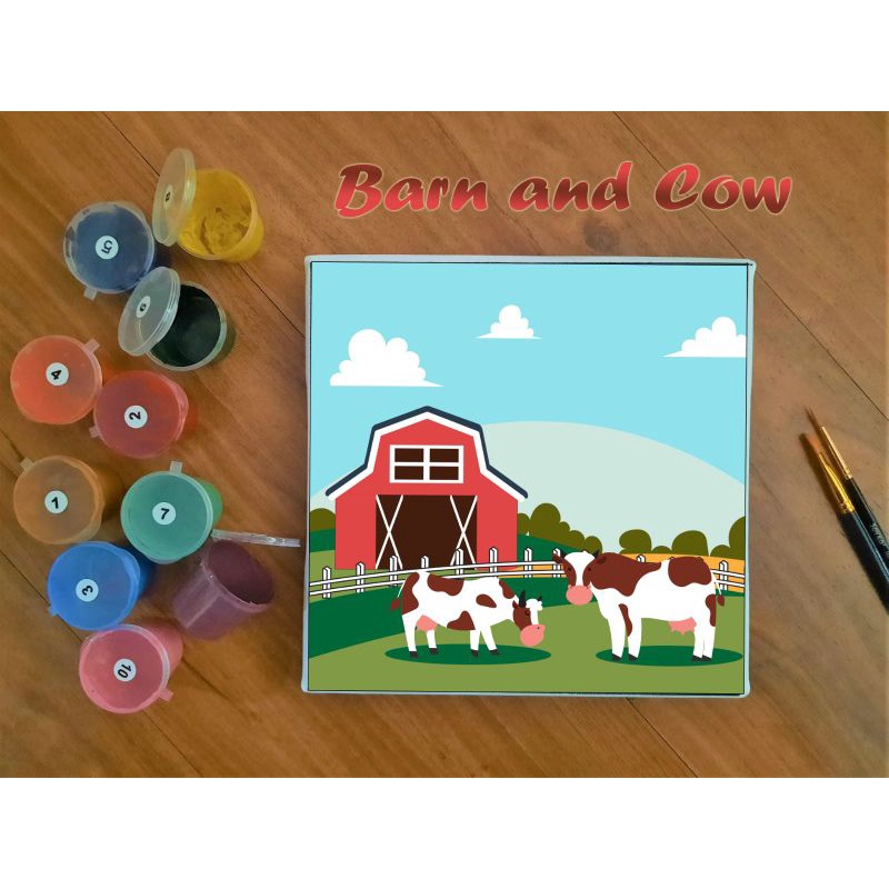 

Paint by Number Barn and Cow