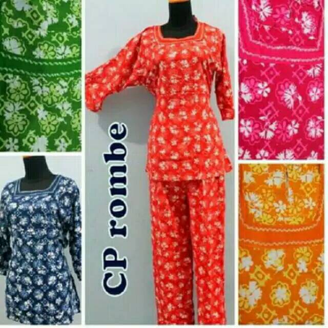 Setelan baju tidur panjang babydoll piyama batik cap