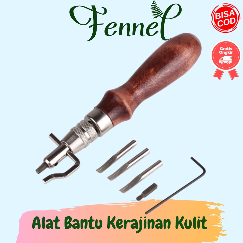 Set Alat Perlengkapan Jahit Kerajinan Kulit DIY 7 in 1