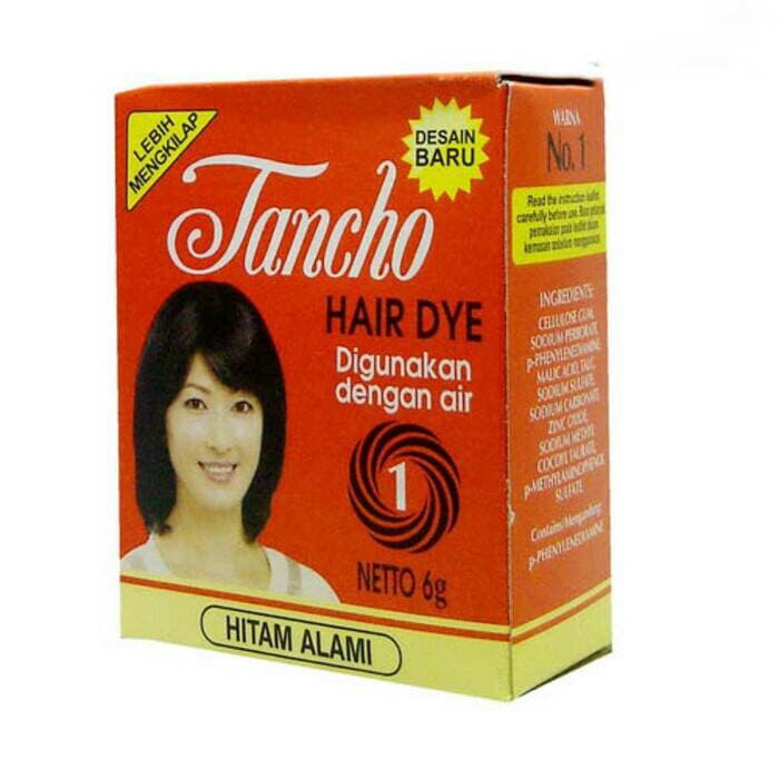 semir rambut tancho  bubuk warna hitam promo Shopee Indonesia