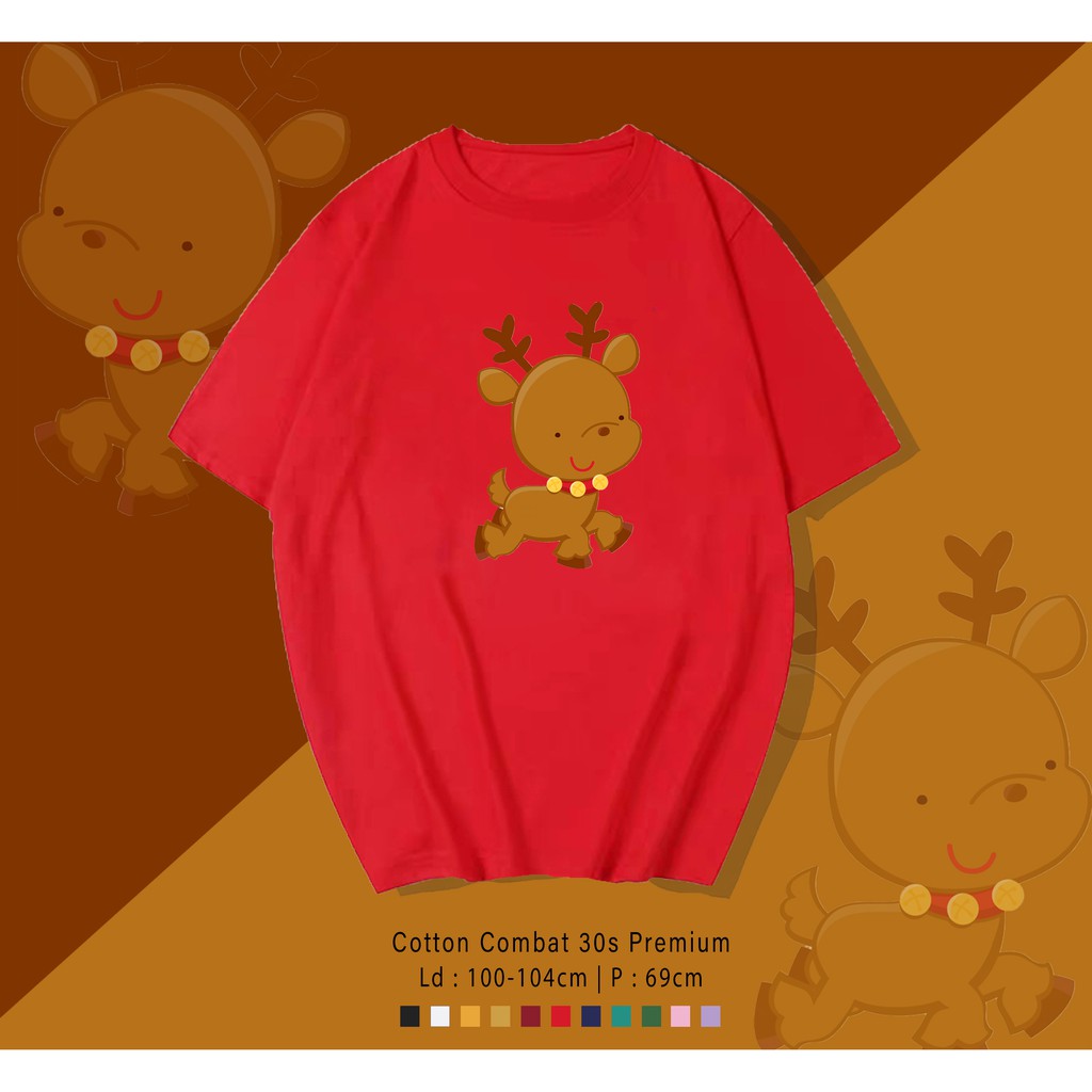 RUSA CUTE  / TERMURAH BAJU KAOS KATUN WANITA/ PRIA UNISEX LENGAN PENDEK / TUMBLR TEE /  OVERSIZE