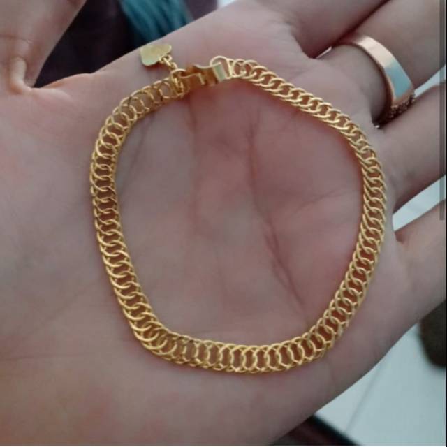 Gelang Rante Polos Emas Lm London 24k Kadar 99 9 Shopee Indonesia