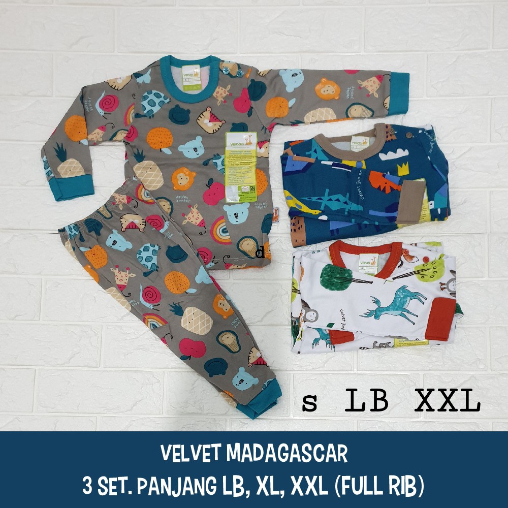 Velvet Junior Paket 3 Setelan Piyama Panjang