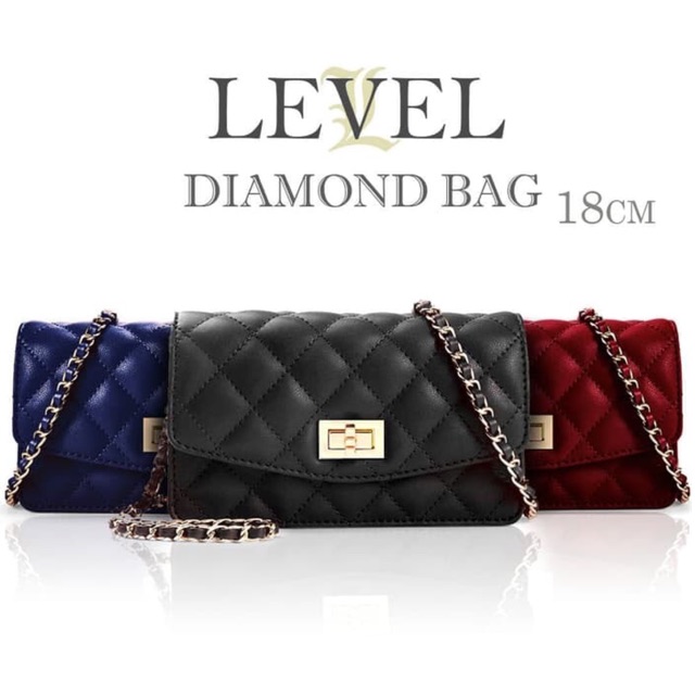 TAS LEVEL DIAMOND BAG MINI WALLET ON CHAIN MULTIFUNGSI