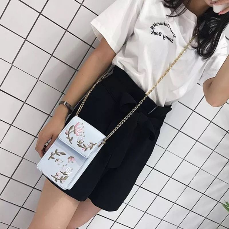 Tas Pocket Wanita Cantik Tas Selempang Tali Rantai Tas Murah Dompet Fashion