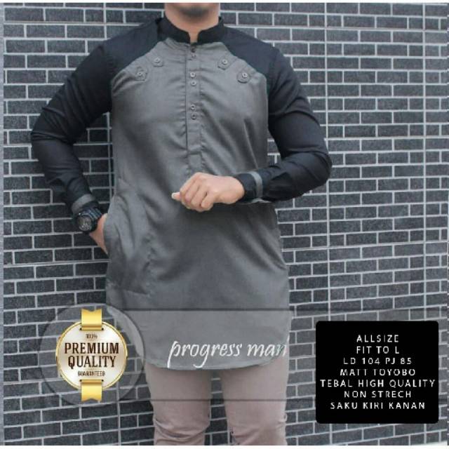Baju Busana Muslim Koko Zarco Islam Pakis India Lengan Panjang Abu Trendy Ramadhan Dewasa Remaja