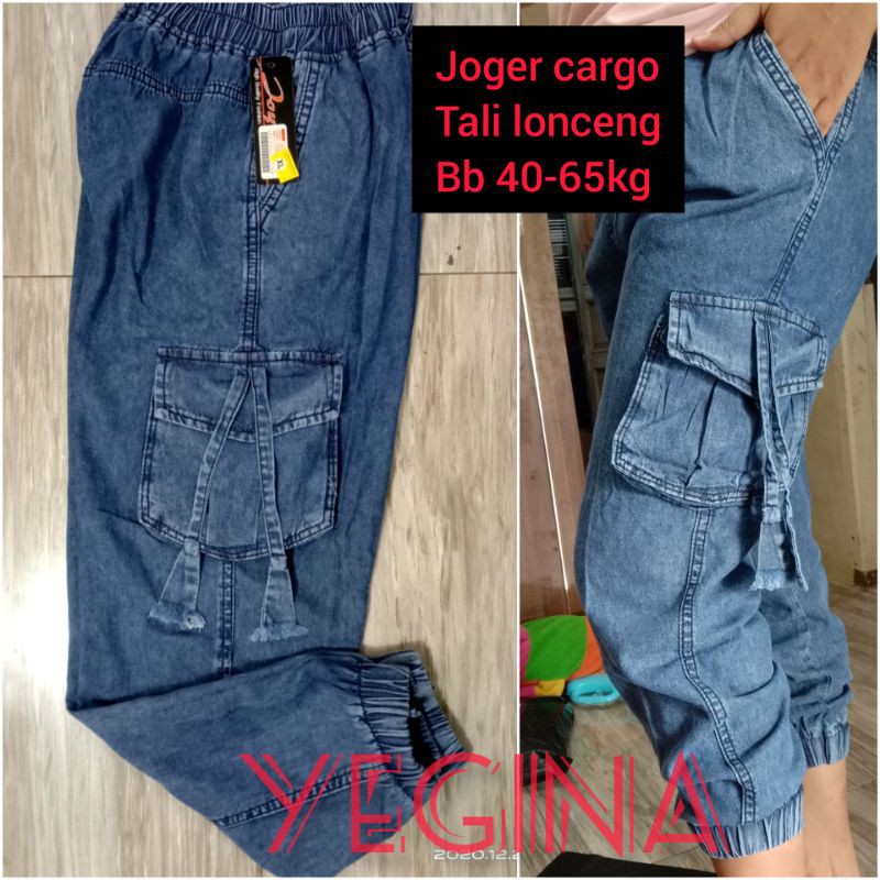 CELANA JOGER CARGO JEANS STANDAR JUMBO WANITA DEWASA TERMURAH REALPIC BAHAN HALUS TIDAK LUNTUR