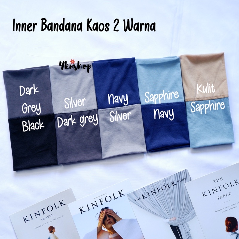 Bandana 2warna/Inner Hijab Bandana Kaos 2tone