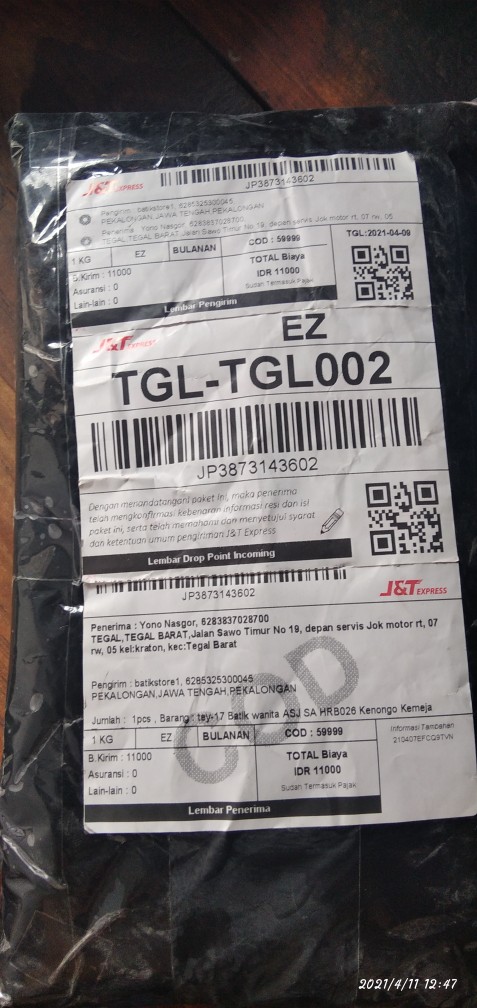 Tey-17 Batik Wanita Asj Sa Hrb026 Kenongo Kemeja Tosca Pendek