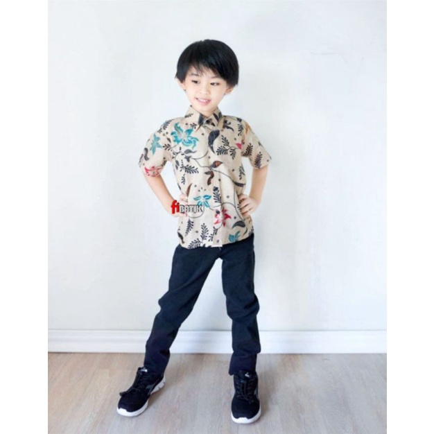 Kemeja Batik Anak Laki Laki M L XL XXL Baju Batik Anak Lengan Pendek Seragam Batik