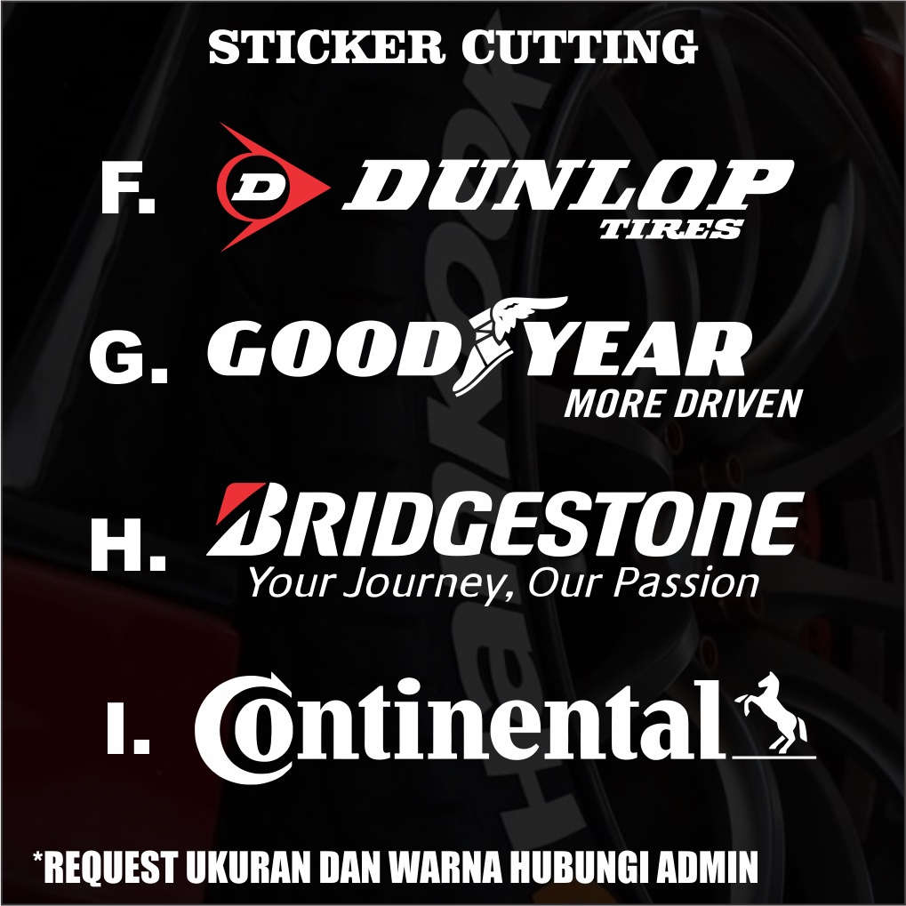 Sticker Cutting Sponsor Ban Yokohama,Dunlop,Bridgestone DLL