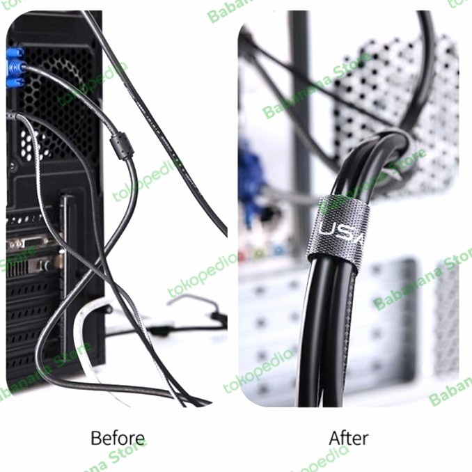 Usams 5 Meter cable management perapih kabel perekat pengikat