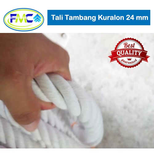 Tali Tambang Katun 22mm 24mm Warna Putih Kuralon Rope Guralon Bahan Asli Import Tampar Pengikat Barang Dekorasi Kerajinan Gantungan Tarik Tambang Outbond Pengaman Safety