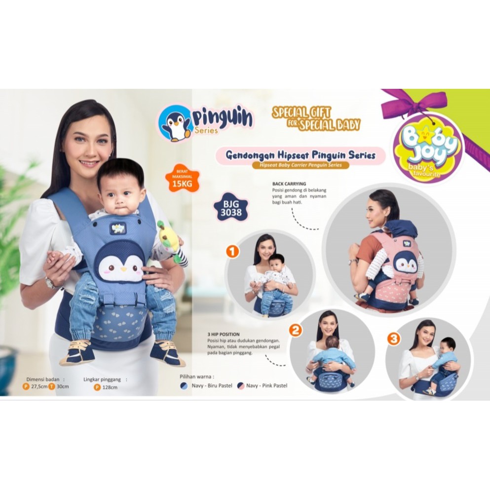 Baby Joy Gendongan Bayi Model Hipseat Pinguin Series - BJG 3038