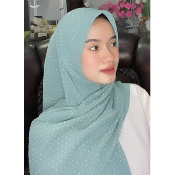 JILBAB SEGI EMPAT PLISKET MOTIF POLKADOT