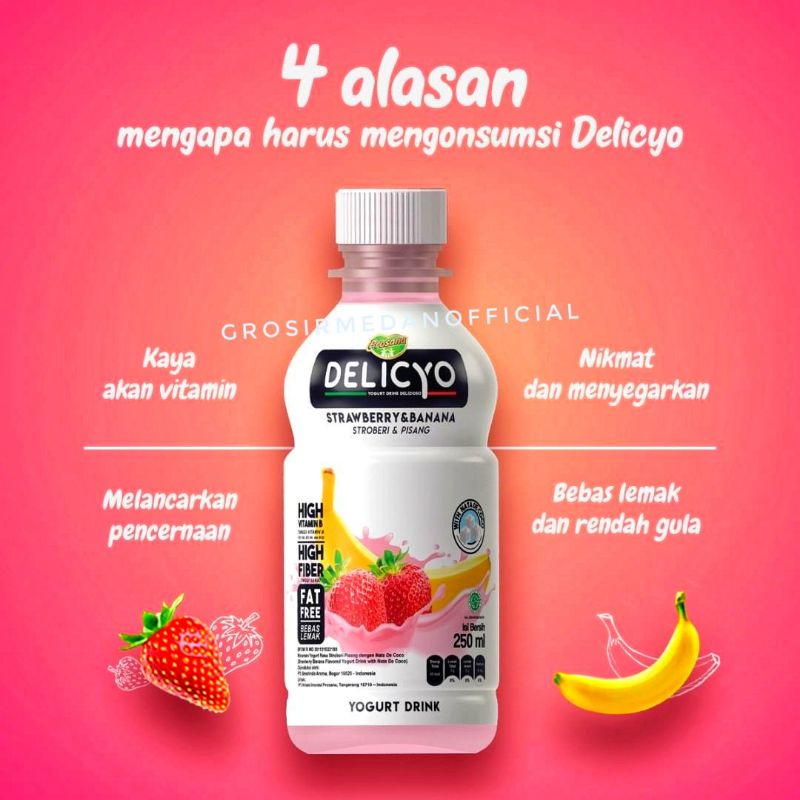 DELICYO YOGURT DRINK 250 ML - MINUMAN KESEHATAN ENAK BERGIZI