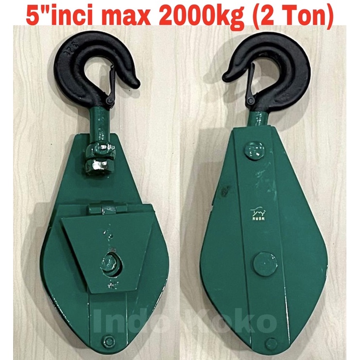 Katrol 5"inci kapasitas 2ton (2.000kg) Kerekan 5inci derek katerol 5"