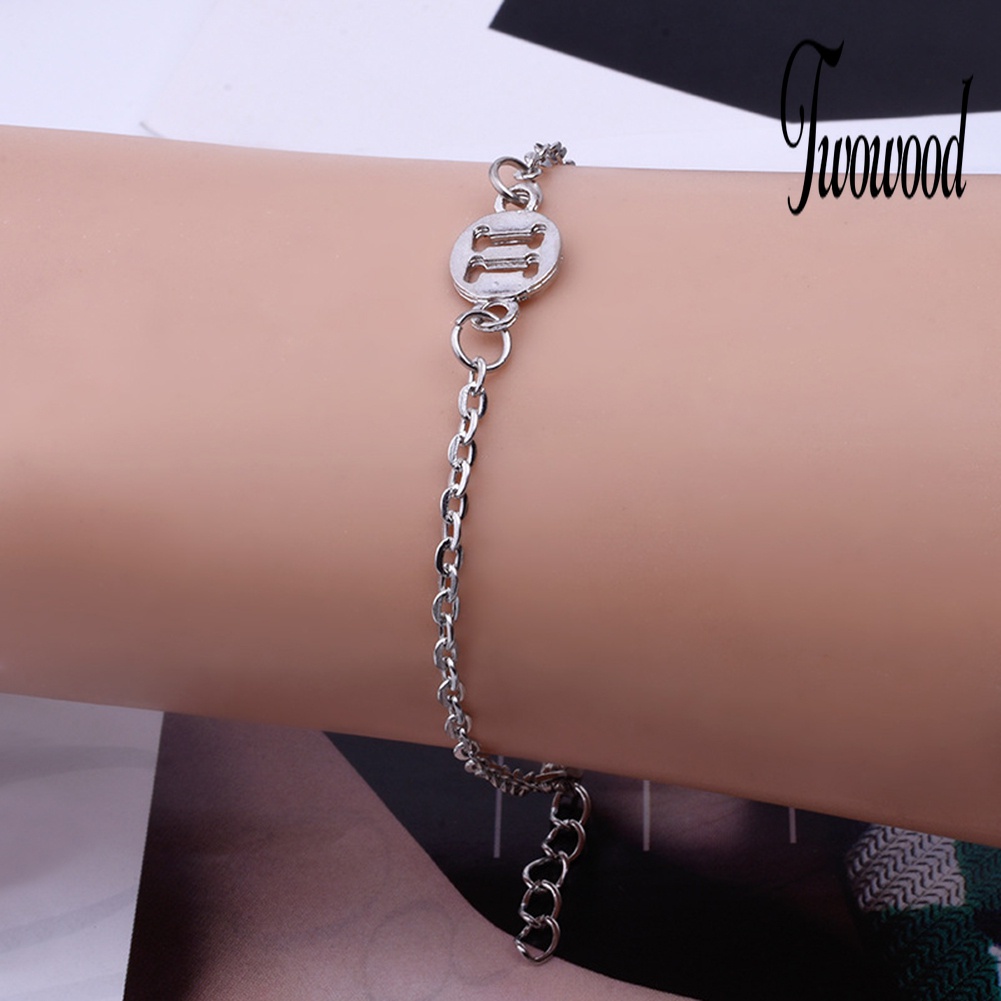 Gelang Cuff Desain 12 Zodiak Untuk Wanita