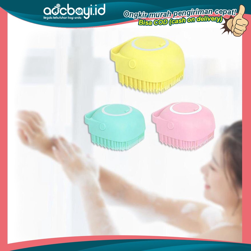 ☀ACCBAYI☀ ACC0038 Sikat Badan Bahan Silikon Lembut Sikat Kepala Shower Brush Silicone Dispenser Sabun &amp; Shampoo