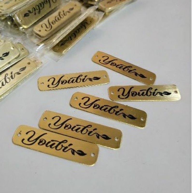 100 pcs - Label plat hijab kuningan / Label plat hijab stainlles