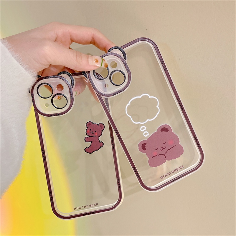 Soft Case Silikon Motif Beruang Untuk iPhone 13 12 11 Pro Max X Xr Xs Max SE 2020 8 7 6 6s Plus