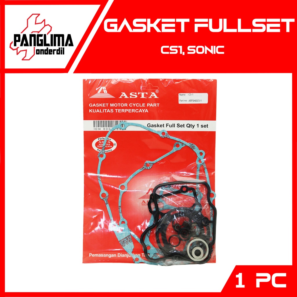 Gasket Fullset Merk Asta CS1-CS 1 &amp; Sonic  Perpak-Topset Paking-Packing Full-Top-Set