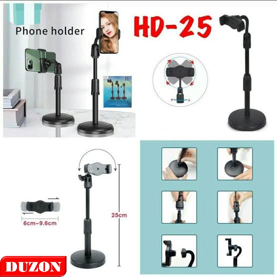 HOLDER STANDING HD25 FOLDING STAND PHONE DUDUKAN HP PENJEPIT HP TRIPOD