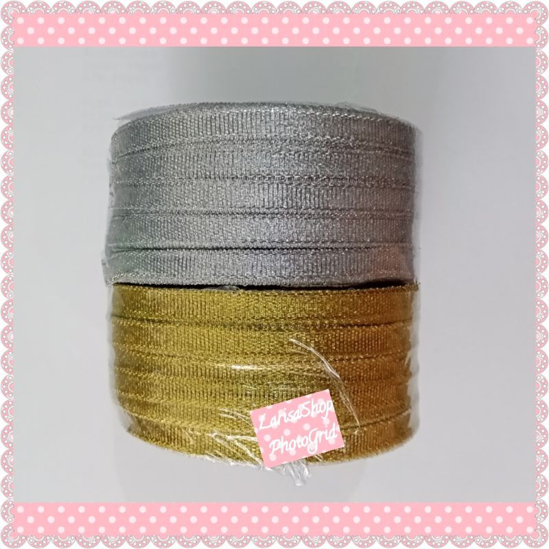 

Pita Silver - Gold -- Pita Emas - Perak Metalik Ukuran 1/4 inch