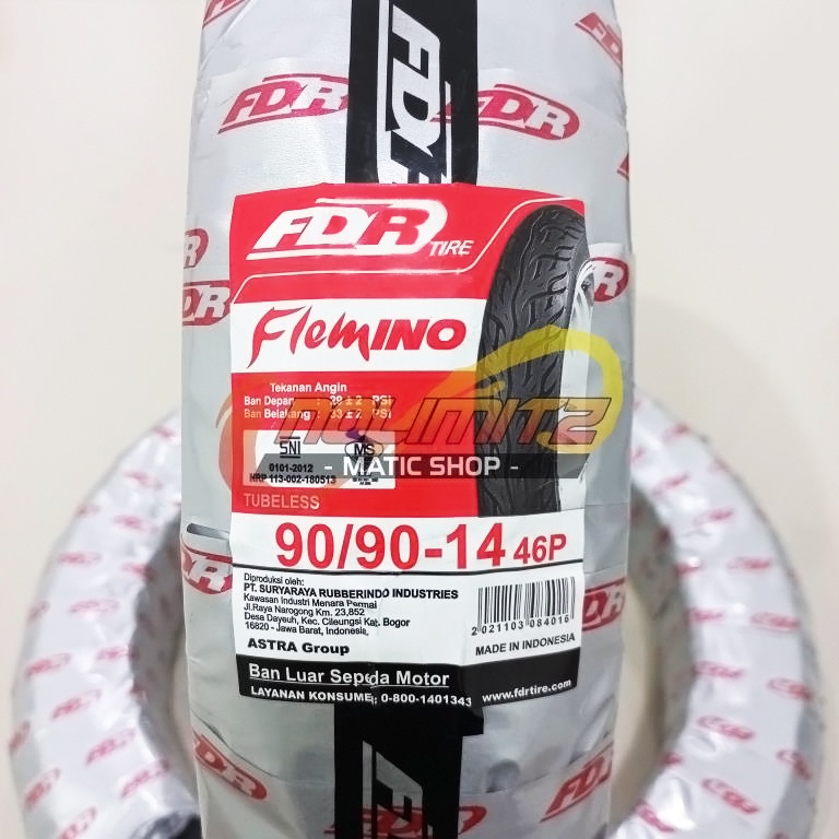 Ban Motor FDR Flemino 90/90 - 14 Tubeless Beat Scoopy Vario Mio Lexi