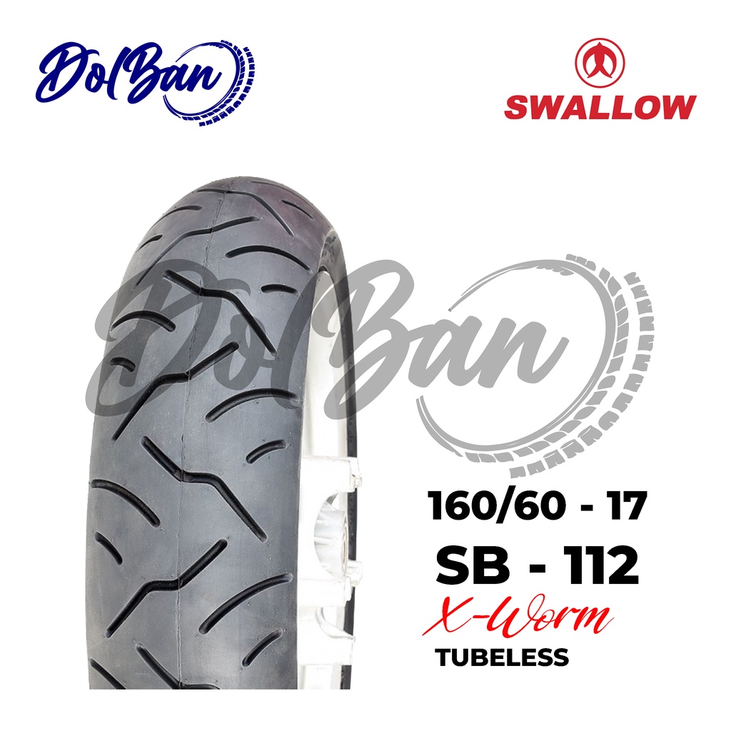 BAN LUAR MOTOR SWALLOW 160/60-17 RING 17 SB-112 X-WORM TUBELESS