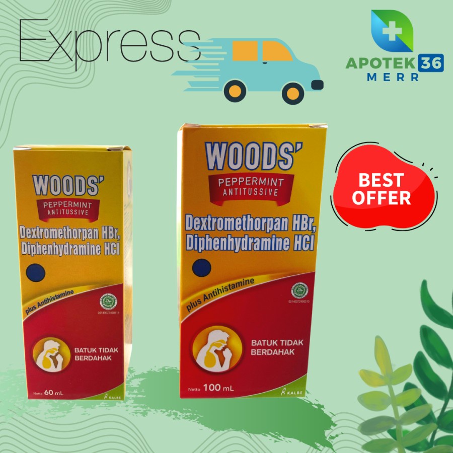 WOODS OBAT BATUK PEPPERMINT ANTITUSIV 60 ML, 100 ML