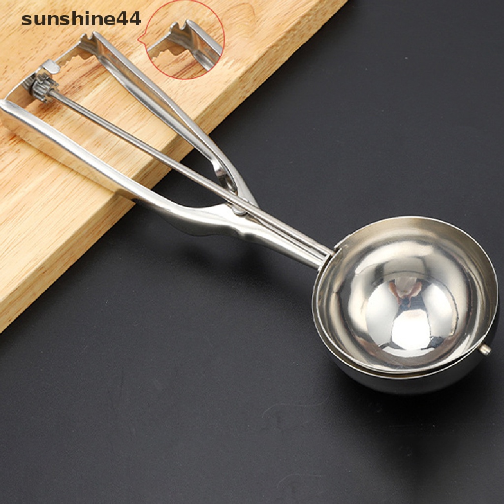 Sunshine Sendok Es Krim Mekanik Bahan Stainless Steel | Cetakan Kue / Biskuit Bentuk Bola Melon