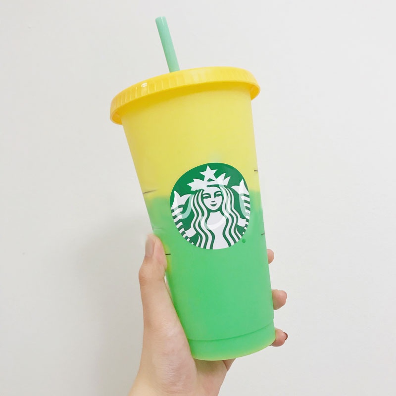 Tumbler Starbucks Color Changing Cups Kuning Berubah Warna Colour Reusable Cup