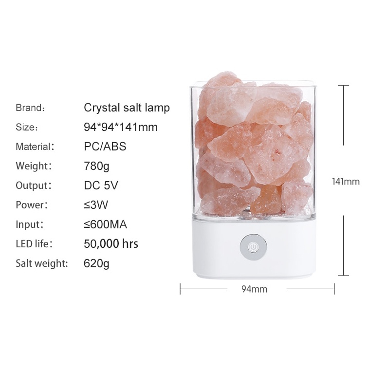 ICOCO Lampu Tidur LED Crystal Salt Lamp of Himalaya Lava Lamp - M4