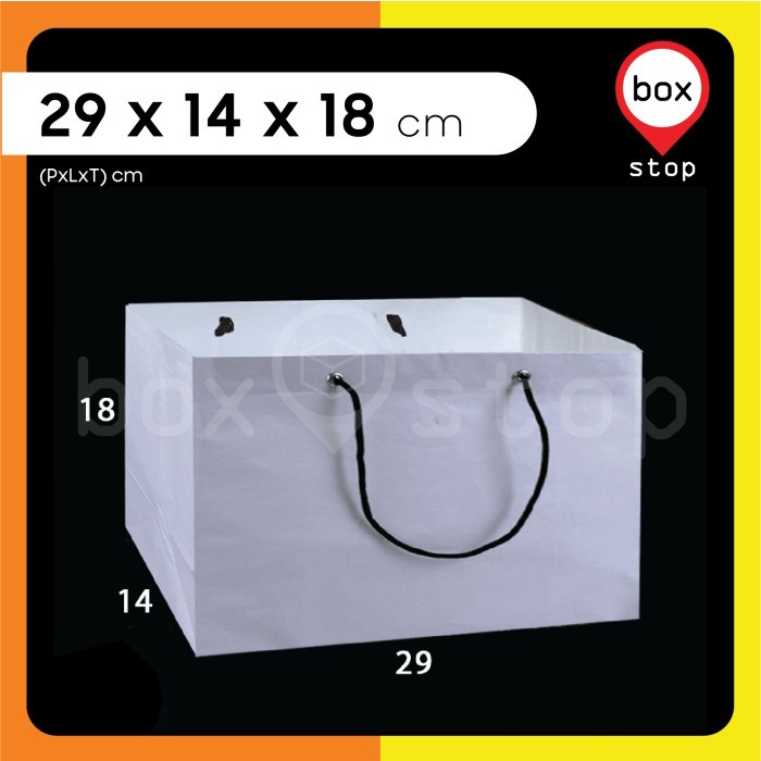 

Paper Bag Kue Roll Cake M - Paperbag Polos - PUTIH - 29x14x18 cm (12 pcs)