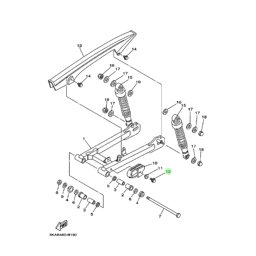 BAUT KARET BANTALAN TAHANAN RANTAI RANTE SWING ARM FORK RXKING RX KING ORIGINAL YGP 90119-06117