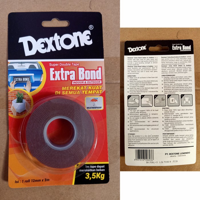 

Spesial Double Tape Indoor Outdoor Dextone Merah 12 Mm Extra Bond Rekat Kuat Trendi