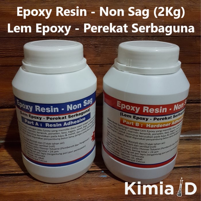 Lem Epoxy Resin Non Sag 2 Kg - untuk Besi+Karet Plastik+Kayu+Material