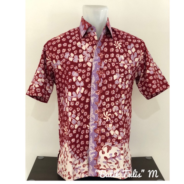Hem Batik tulis merah hati