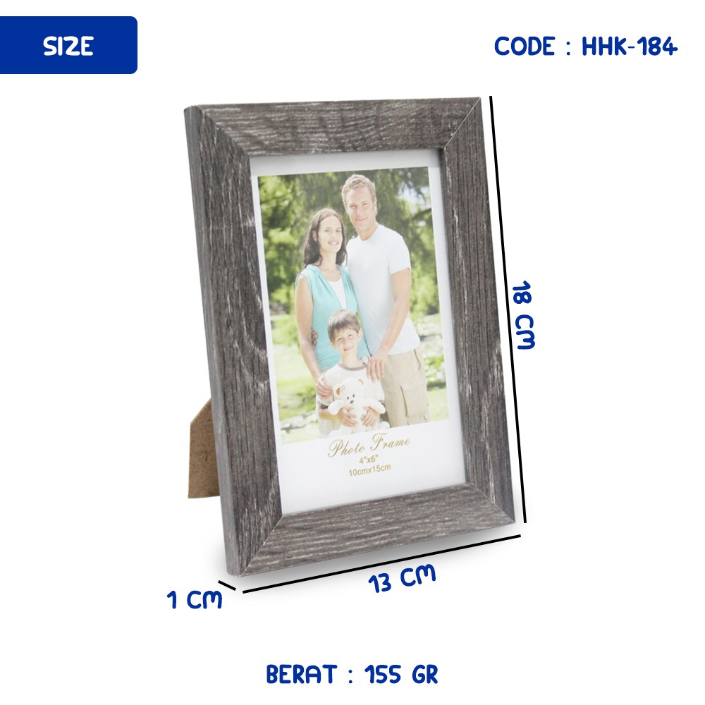 KOREAN BINGKAI / PIGURA FOTO 4R FRAME PHOTO MINIMALIS HITAM PUTIH 1705 18x13x1 cm - HHK-184