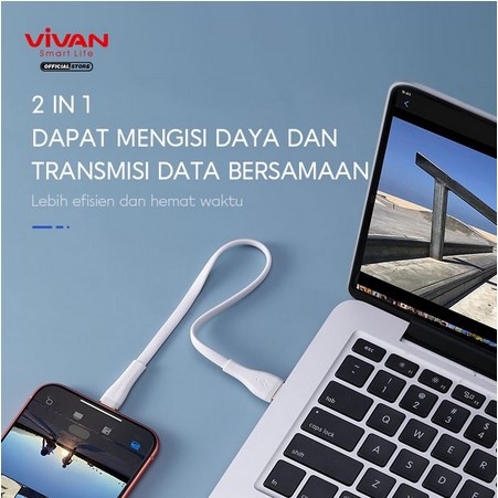 ITSTORE VIVAN Kabel Data SC30S Cable Data USB TYPE-C 30CM Fast Charging 2,4A Garansi Original Resmi