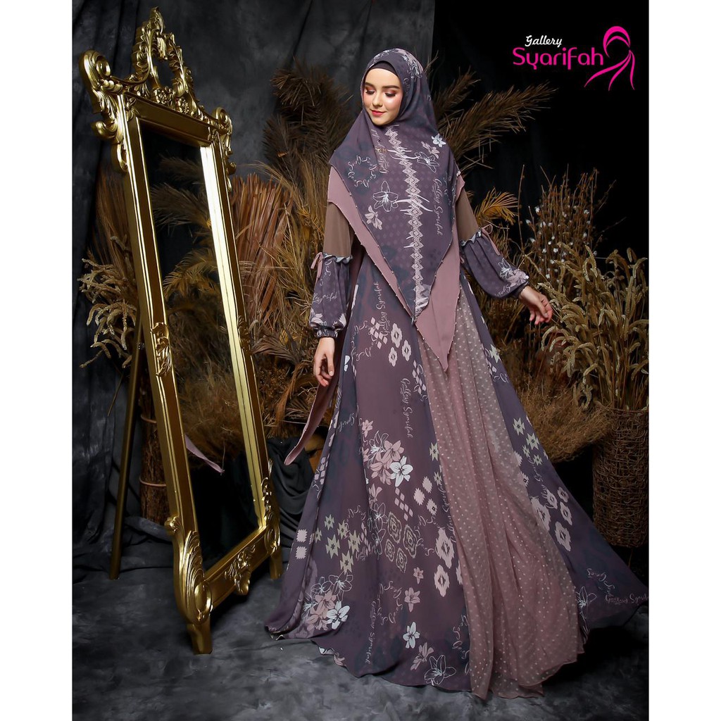 Gamis Premium Set Amanda Syari Original by Gallery Syarifah
