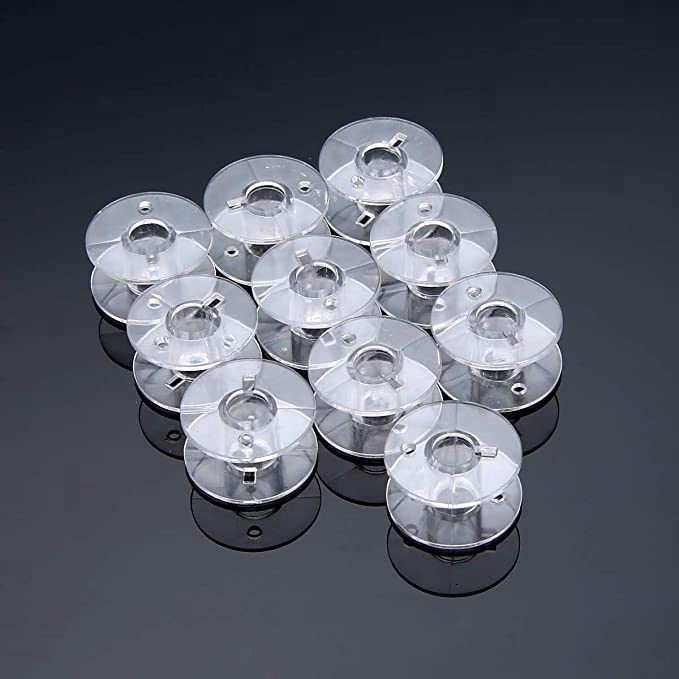 50 Pcs Bobbins Replacement Transparent Plastic with Storage Case Empty Spool Sewing Machine Accessories Tools For Home Sewing Transparent Plastic