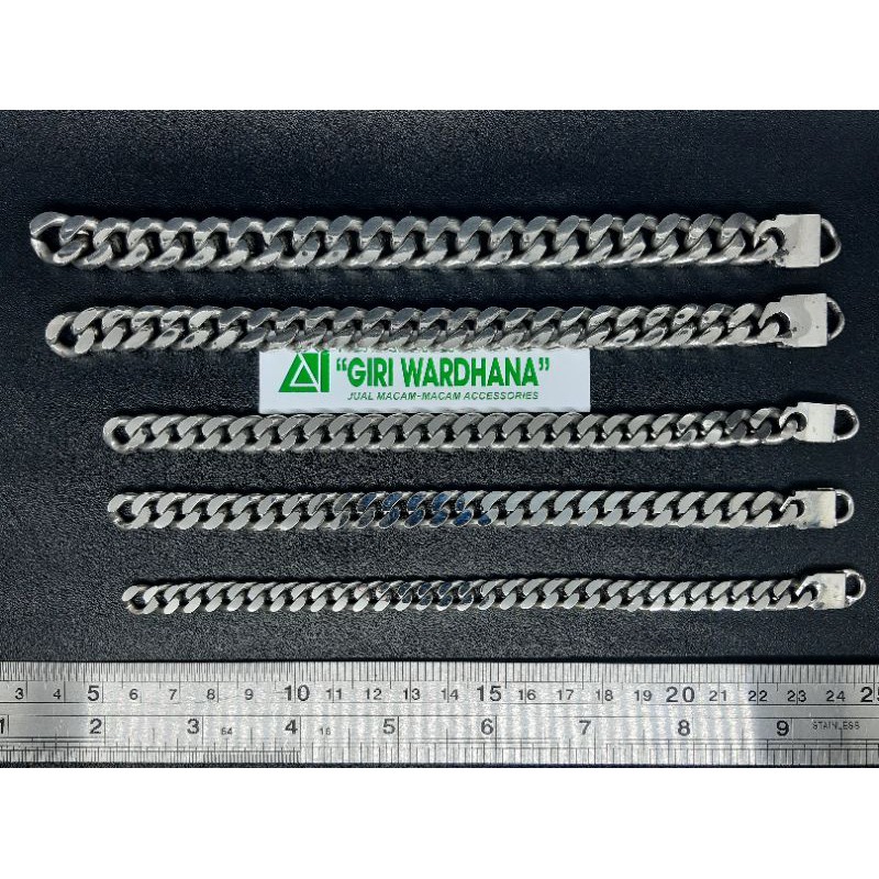 Gelang Rantai Monel Halus 5 pcs Gelang Stainless Steel Nhd Grosir