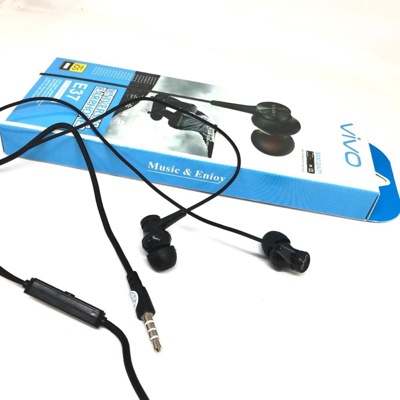 Ready Stok Headset Vivo Stereo Bass E37 Handset Hansfree Handsfree Vivo E37 Bass Earphone Vivo E37 Mic