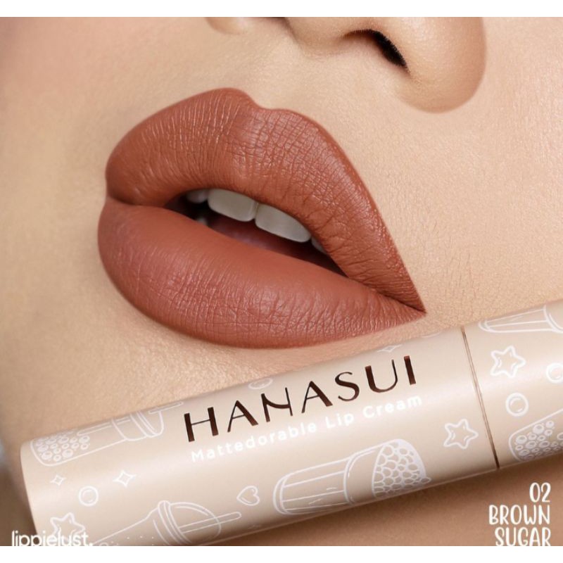 LIPSTIK HANASUI MATTEDORABLE LIPCREAM BOBA EDITION/LIPSTIK HANASUI BOBA EDITION HALAL MUI ORIGINAL