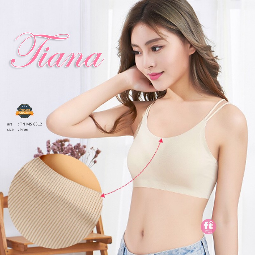 TIANA | Bra Seamless Ada Busa / Elastis Sexy Bralette / Atasan Rajut Busa / art TN MS 8812