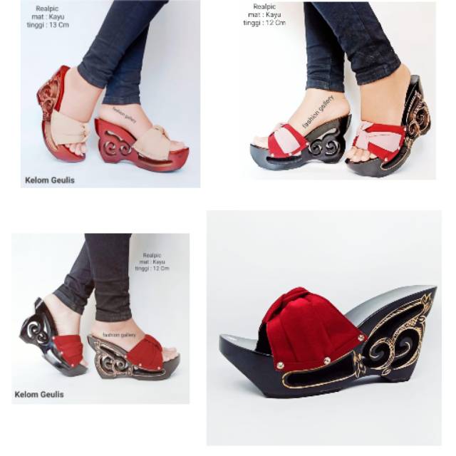 Spesial ramadhan - wedges wanita kelom geulis murah sendal wanita