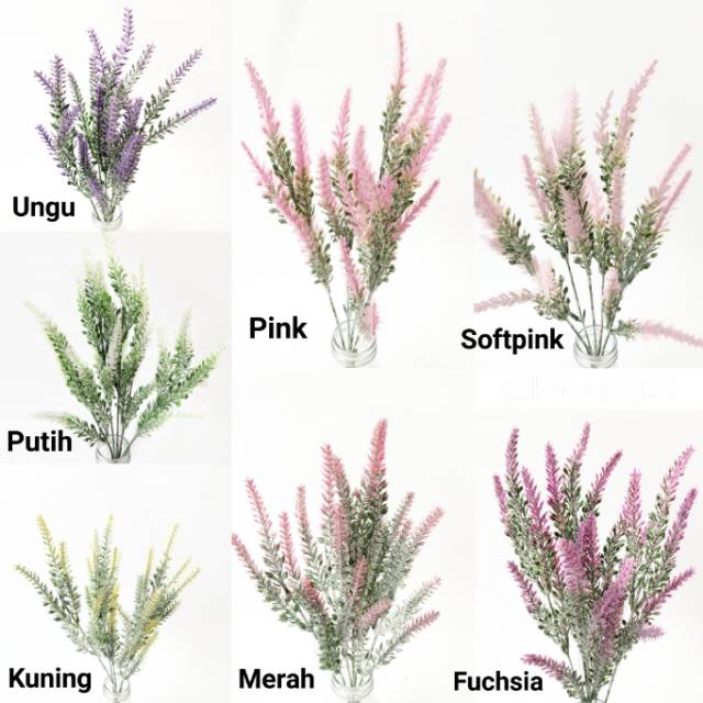 AF20 Bunga Snowy Lavender Artificial Plastik Buket Dekorasi